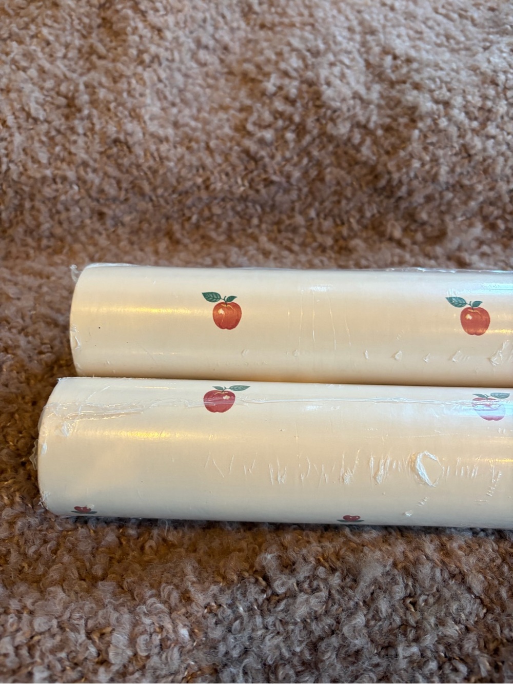 Vtg Wallpaper Wallcoverings Fruit Country Apple Ivory Canada Farmhouse Rustic